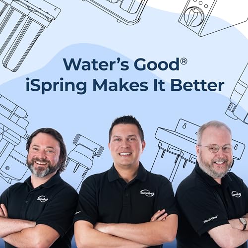 iSpring WGB32BM 3-Stage Whole House Water Filtration System (w/ 20” x 4.5” Sediment, Carbon, and Iron & Manganese Reducing Filters) w/ 3/4'' Push-Fit Braided Stainless Steel Hose Connectors