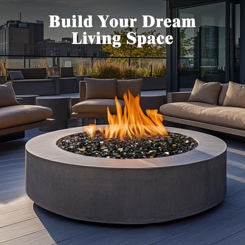 10 lbs Fire Glass, 1/2 Inch Black Reflective Fire Glass for Propane Fire Pit, Fire Pit Glass Rocks Safe for Fireplace, Table and Landscaping