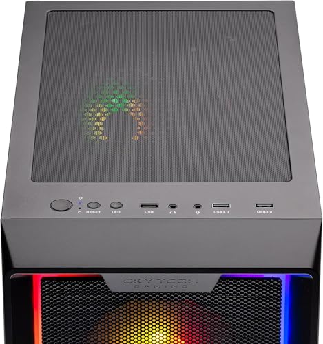 Skytech Nebula Gaming PC Desktop, Ryzen 5 9600X 3.9 Ghz (5.4GHz Turbo Boost), NVIDIA RTX 4060 8GB GDDR6X, 1TB SSD, 16GB DDR5 RAM 5200, 650W Gold PSU, Wi-Fi, Win 11 Home
