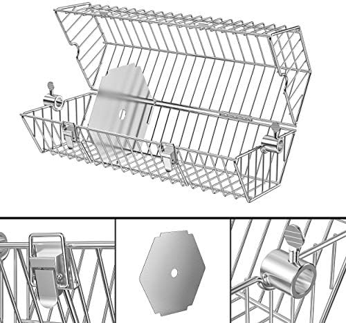 onlyfire 17 inch Stainless Steel Round Tumble Rotisserie Basket Cooking Accessory Fits for Most Grills