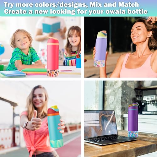 HEYSKAY 2PCS Silicone Boot for Owala Flask Water Bottle 32oz Anti-Slip Protective Sleeve for Owala Twist,FreeSip and Flip Stainless Steel Water Bottle BPA-Free Boot Bottom Base
