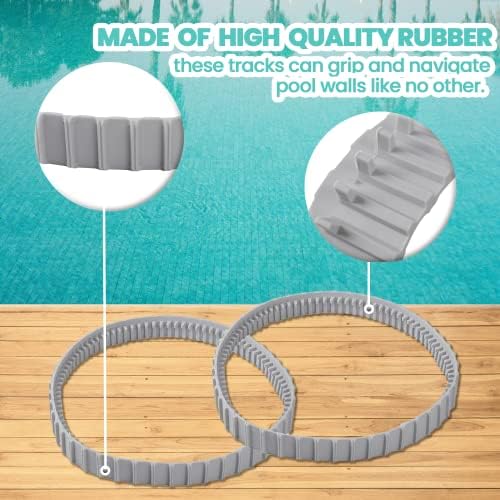 (2 Pack) Replacement Gray Tracks for Maytronics Dolphin Robotic Pool Cleaners with Part Number 9983152-R2 Dolphin Parts