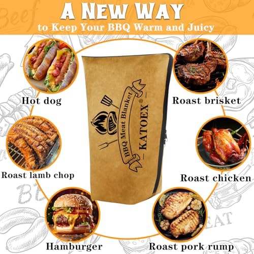 BBQ Blanket for Resting Meat, BBQ Brisket Blanket Meat Resting Blanket for Smoking, Grilling Meat Insulated Resting Bag with Wide Mouth for Large Brisket/Turkey (Regular 25in)