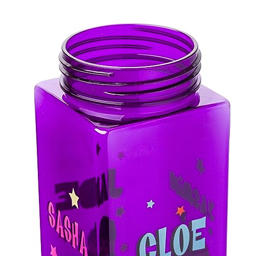 Silver Buffalo Bratz Doll Star Set Plastic Square Water Bottle with Lid, 25 Ounces