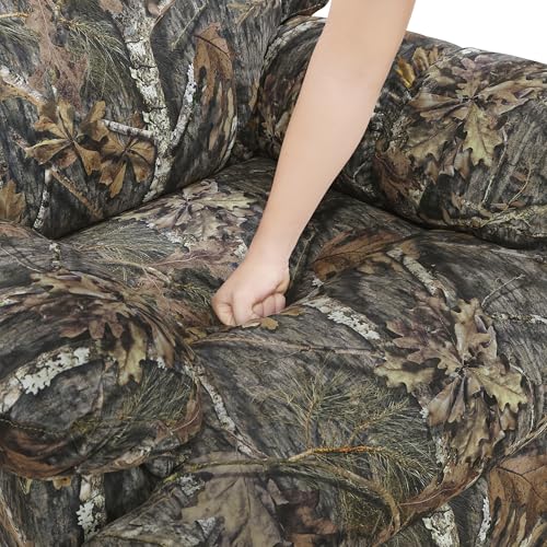 Lexicon Glider Recliner Chair with Lever Handle, Textured Microfiber Manual Recliner, Plush Stitching Cushion, Pillow Top Arms, Rustic Armchair for Cabin/Living Room, Easy Assembly, Camouflage