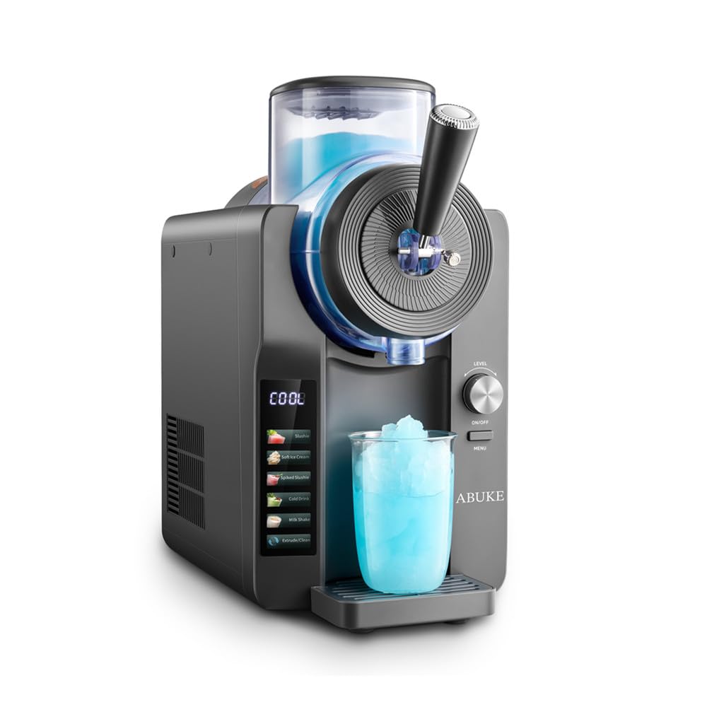 ABUKE Frozen Drink Machine - Digital Slushie Maker with Multiple Modes, Ice Cream, Milkshake & Smoothie, 68oz Capacity, Self-Cleaning, Gray