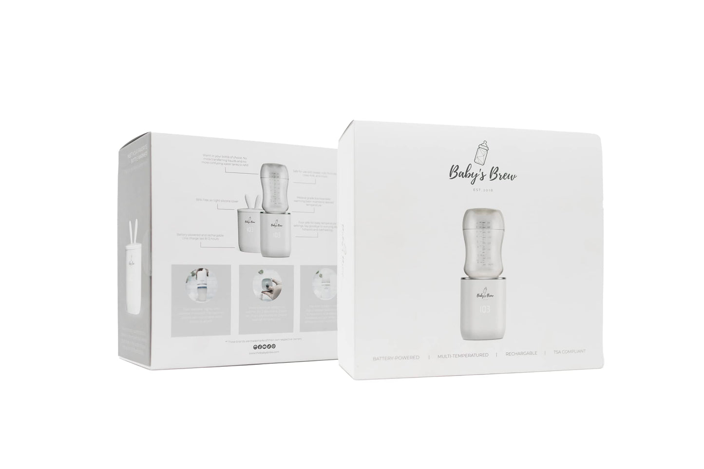 Baby’s Brew 3.0 Portable Bottle Warmer Adapter Set, Breastmilk, Formula & Water Warmer, Smart Sensor Technology, Leak-Proof, Travel-Friendly, BPA-Free, | Single Warmer with 4 Adapters