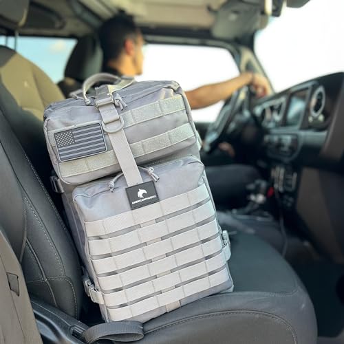 AMERICANPHOENIX 45L Elite Tactical Backpack | 3X Stronger Work & Military Backpack | Water Resistant and Heavy Duty | 3 Day MOLLE Bug Out Bag (Polar White)