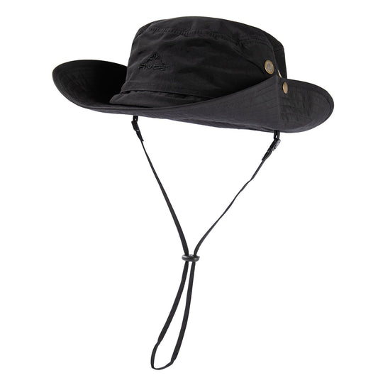 Comhats UPF 50 Sun Hats Wide Brim Summer Safari Hat Fishing Hiking Boonie Hats for Men Waterproof Black Small Medium