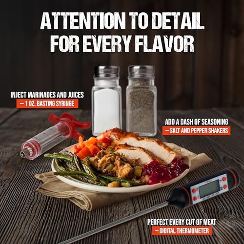 BBQ Grilling Accessories - Stainless Steel Barbecue Grill Tools Accessories kit Spatula Thermometer Tongs for Blackstone Griddle Outdoor Camping-Grill Set Gifts for dad Men Women(24 pcs)