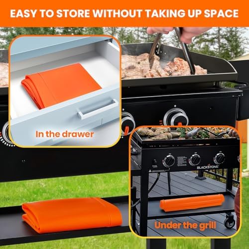 28" Blackstone Silicone Griddle Cover and 16" Blackstone Griddle Accessories | Comprehensive Protection | Thick & Durable | Reusable & Premium Food-Grade Silicone Grill Mat | from Dirt & Rust