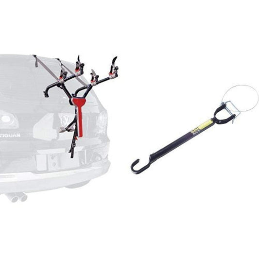 Allen Sports Ultra Compact Folding 2-Bike Trunk Mount Rack and Allen Sports Tension Bar Bicycle Cross-Bar Adaptor Bundle