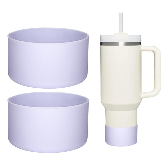 HEYSKAY 2pcs Protective Flask Silicone Boot Base for Stanley Quencher Adventure 40oz & Stanley IceFlow 20oz 30oz Tumbler, and Compatible with 12-24oz Hydro Sport Water Bottles,Yeti and More