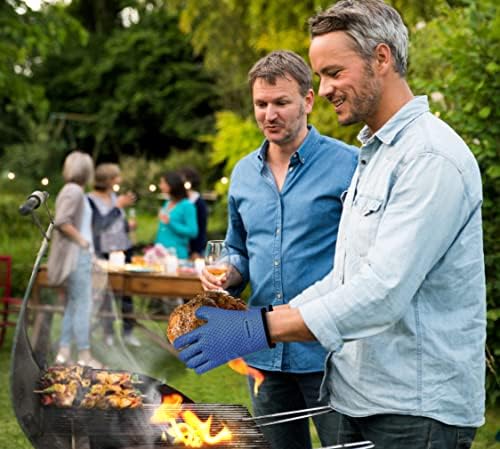KITCHEN PERFECTION Silicone Smoker Oven Gloves -Extreme Heat Resistant BBQ Gloves -Handle Hot Food Right on Your Smoker Grill Fryer Pit|Waterproof Oven Mitts Grill Gloves |Superior Value Set+3 Bonuses
