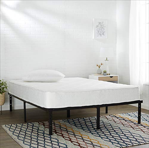 Amazon Basics Sturdy Heavy-Duty Non-Slip Platform Bed Frame King Size Storage, Steel Slat Support, Noise Free, Easy Assembly, 14 Inch Black