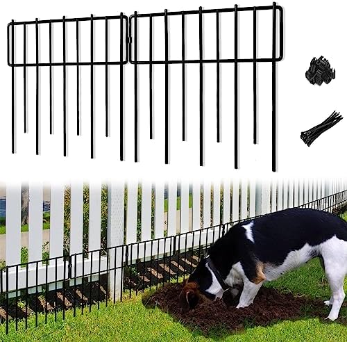 Animal Barrier Fence, 10 Pcs Upgrade 1.26 in Gap Decorative Fences No Dig Fence for Rabbits and Dog Ground Defense, Rustproof Metal Wire Garden Fence Border for Garden & Patio Landscaping