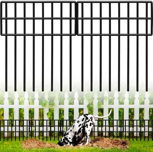Animal Barrier Fence, 14 Pack No Dig Fence Panels,19.52Ft(L) X 13Inch(H) Garden Fence Border, Dig Fence Barrier for Dogs Rabbits Defense, Ground Defense Border for Outdoor, Yard, Patio
