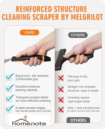 HOMENOTE Griddle Cleaning Kit for Blackstone, Professional Griddle Scraper Kit with Reinforced Heavy Duty Scraper, Bricks, Scouring Pads with Handle 9pcs