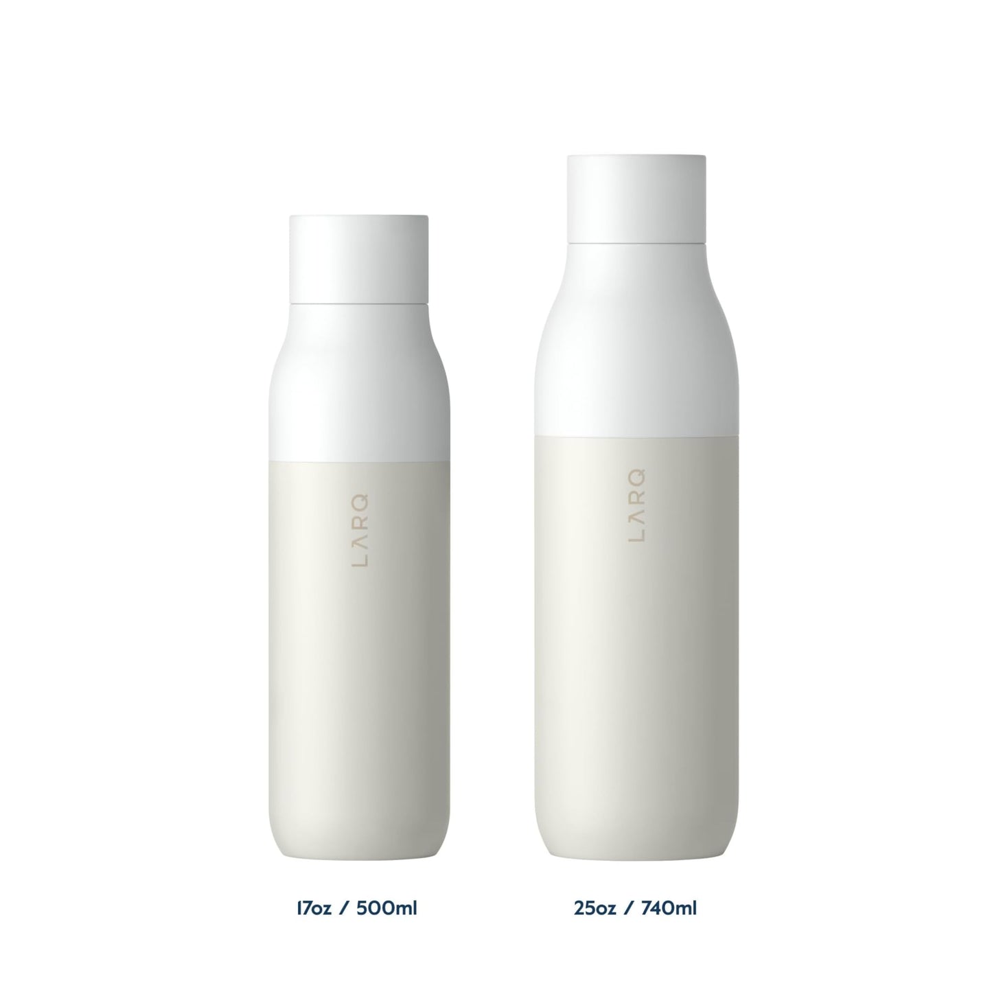 LARQ Bottle PureVis 25 oz - Self-Cleaning and Insulated Stainless Steel Water Bottle with UV Water Purifier and Award-winning Design | Reusable & Travel Friendly, Granite White