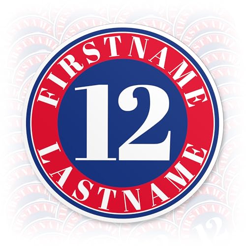 Personalized Baseball Sticker Custom Baseball Stickers with Name Number Waterproof Vinyl Decal Sticker for Laptop Water Bottle Hardhat Gifts for Her Him Adults