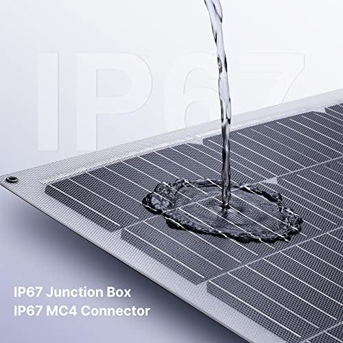 100W 12V Flexible Solar Panel 9BB Monocrystalline Cell 12 Volt Semi-Flexible for Marine RV Trailer Boat Cabin Van Car Uneven Surfaces 12V Battery Charge
