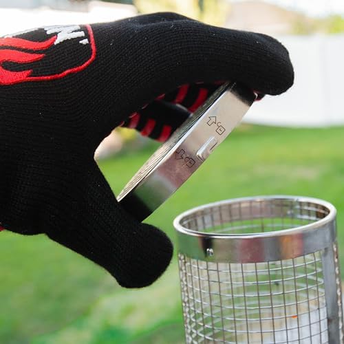 BLAZIN' GRILL Rolling Grill Basket | Rolling Grilling Baskets for Outdoor Grilling 2 Pcs | Barbecue Grill Set with BBQ Gloves | Portable Camping Net Rack Perfect for Vegetables, Seafood & Meat