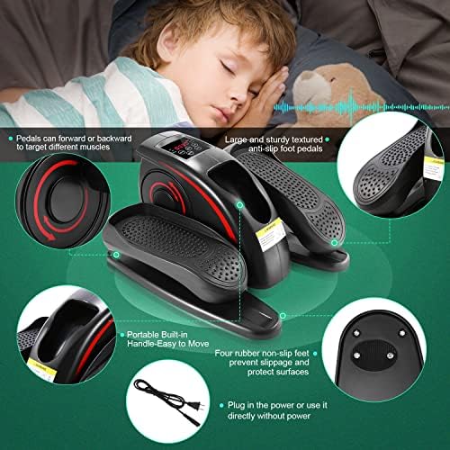 ANCHEER Under Desk Elliptical, Electric Ellipse Leg Exerciser While Sitting for Seniors Adults, Quiet Portable Motorized Seated Foot Pedal Exerciser with Remote Control for Home Office Use