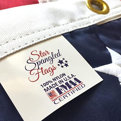 American Flag 4x6-100% Made In USA using Tough, Long Lasting Nylon Built for Outdoor Use, Featuring Embroidered Stars and Sewn Stripes plus Superior Quadruple Stitching on the Fly End