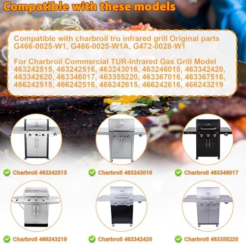 Grill Grates Replacement for Charbroil Tru Infrared Grill Parts 463242516 463242515, 463367016, 466242515, 466242615, 463243016, 463367516, 466242516, 466242616, 463346017, G466-0025-W1A, G472-0028-W1