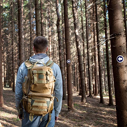 Amylove 24 Pieces Bright Reflective Trail Markers Round Bin Marker with Reflective Tacks Aluminum Signs Thumb Tacks for Hunting Hiking Camping and More (Blue)