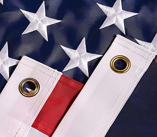 American Flag 4x6 ft: Long Lasting US Flag, Heavy Duty Nylon, Embroidered Stars, Sewn Stripes, Brass Grommets, UV Protection Perfect for Outdoors! USA Flag