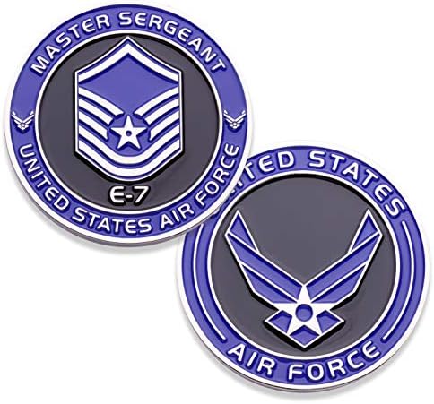 Air Force Master Sergeant E7 Challenge Coin! United States Air Force Master Sergeant Rank Military Coin MSGT. E-7 USAF Challenge Coin! Designed by Military Veterans - Officially Licensed Product!