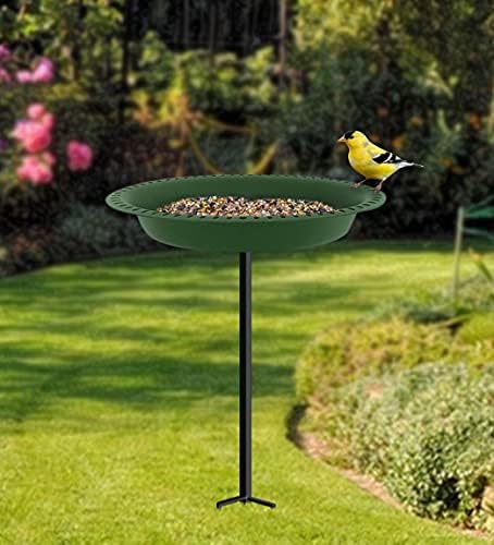 Garbuildman 28-inch Lightweight Birdbaths Antique Decoration Detachable Birdfeeder & Bird Bath for Outdoor Garden, Oblong Dark Green