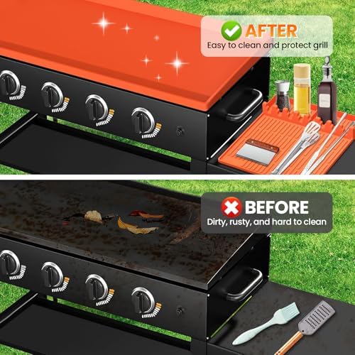 28" Blackstone Silicone Griddle Cover and 16" Blackstone Griddle Accessories | Comprehensive Protection | Thick & Durable | Reusable & Premium Food-Grade Silicone Grill Mat | from Dirt & Rust