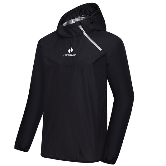 HOTSUIT Sauna Suit Men Weight Loss Gym Exercise Sweat Suits Workout Jacket, Black, S