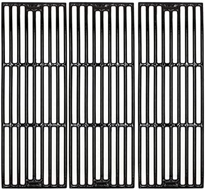 Hongso Porcelain Coated Cast Iron Grill Cooking Grates Replacement for Chargriller Models 2121, 2123, 2222, 2828, 3001, 3030, 3725, 4000, 5050, 5252, 5650,9020. Set of 3