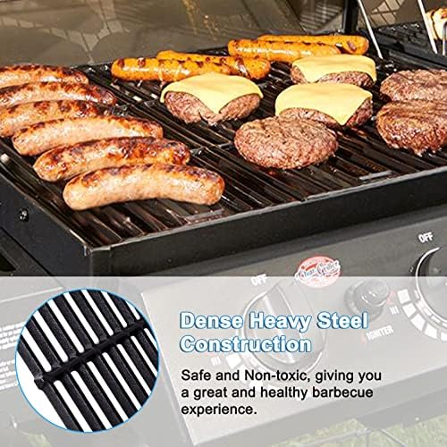 Adviace Grill Grates for Char Griller 5050, 5650, 2121, 3001, 5072, 2123, 2828, 3072, 3030, 3008, 4000, King Griller 3008, 5252, 19 3/4 Inch Cast Iron Cooking Grate for Char-griller Replacement Parts.