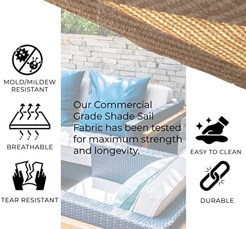 BACKYARD EXPRESSIONS PATIO · HOME · GARDEN | 10'x10'x10' Triangle Sun Shade Sail | UV Blocking Weather Resistant Sun Canopy | Backyard, Deck, Patio, Events (Terra Cotta)