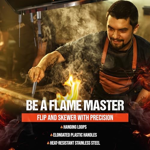 BBQ Grilling Accessories - Stainless Steel Barbecue Grill Tools Accessories kit Spatula Thermometer Tongs for Blackstone Griddle Outdoor Camping-Grill Set Gifts for dad Men Women(24 pcs)