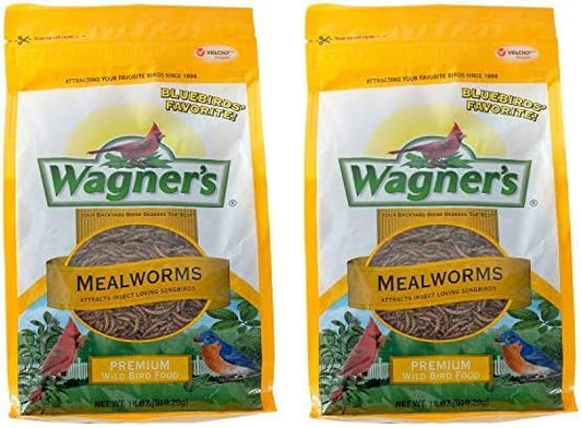 Wagner's 58005 Mealworms Wild Bird Food, 18-Ounce Bag (Pack of 2)
