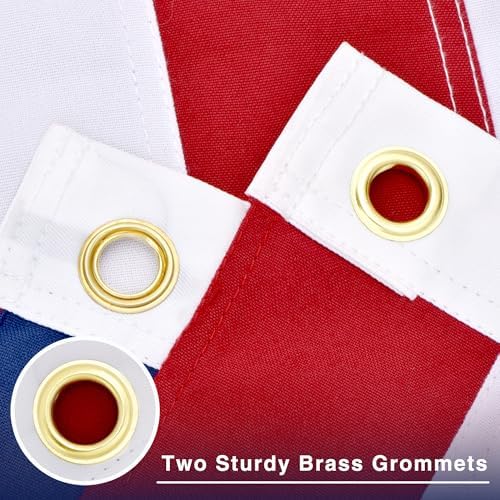 American Flags for Outside 3x5 FT-Spun Polyester US Flag with Embroidered Stars, Brass Grommets - All Weather USA Flag for Outdoor Use