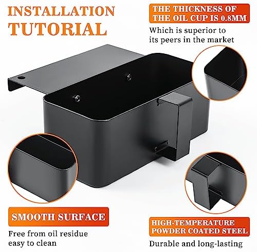 GRISUN Grease Catcher for Blackstone Griddle 17, 22, 28, 30 & 36 inches, 20 Pack Grease Cup Liners, Disposable foil drip Pans for Blackstone Flat Top Grill, Grill Accessories Kit, 3 Different Hooks