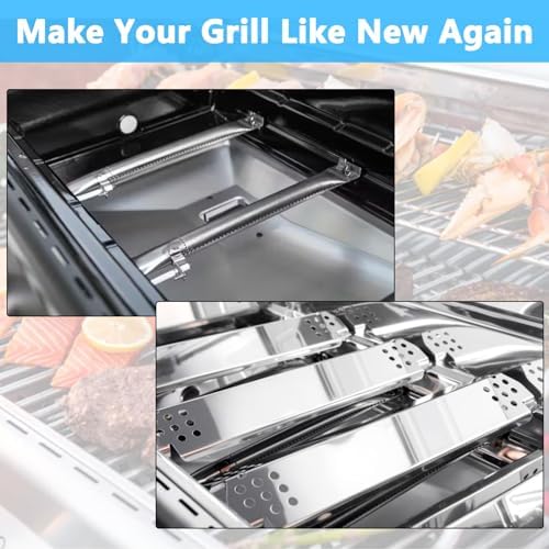 Adviace Replacement Parts for Nexgrill 720-0830X 720-0888S, 4-Pack Grill Burners Igniters Flame Tamers Kit Replacement for Nexgrill 4 Burner 720-0830X Gas Grill