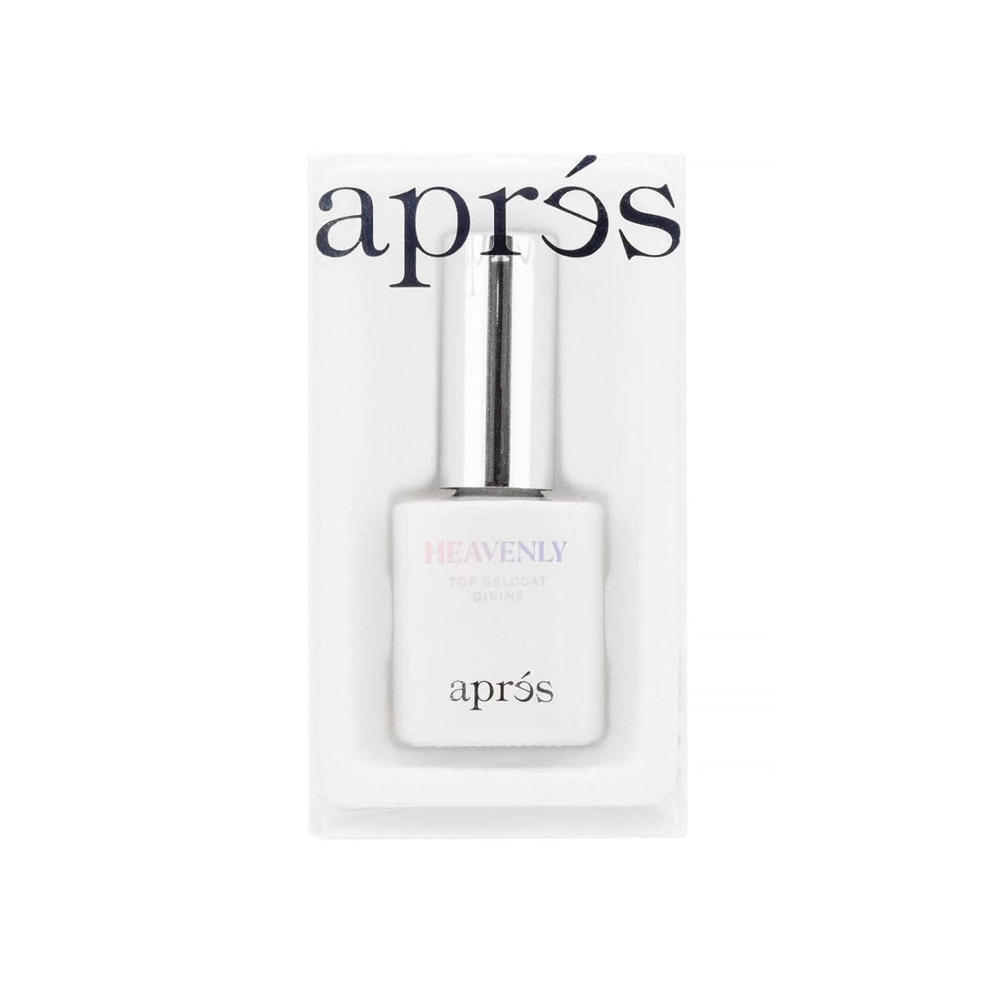 Apres Heavenly Top Gelcoat, 15 ml Non-Wipe Nail Gel Polish Top Coat, Shimmery Long Lasting Topcoat (Divine, 15 ml)
