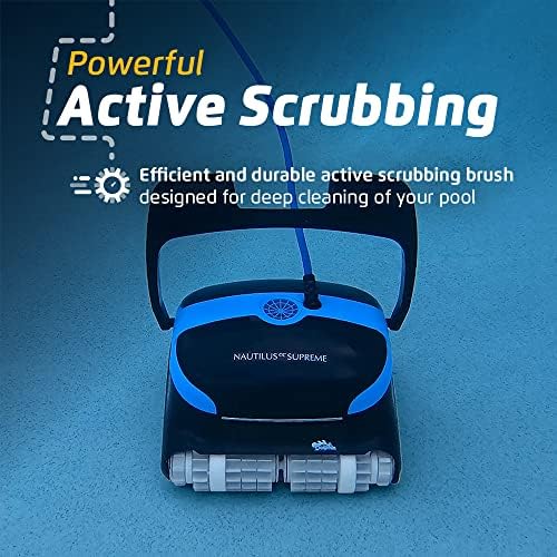 Dolphin Nautilus CC Supreme Wi-Fi Automatic Robotic Pool Vacuum Cleaner, Dual Drive, Waterline Scrubber Brush, Top Load Filter, Ideal for In-Ground Pools up to 50 FT