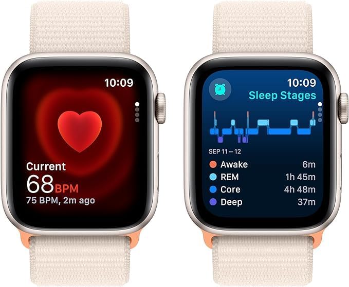 Apple Watch SE (2nd Gen) (GPS + Cellular, 40mm) - Starlight Aluminum Case with Starlight Sport Loop, One Size (Renewed)