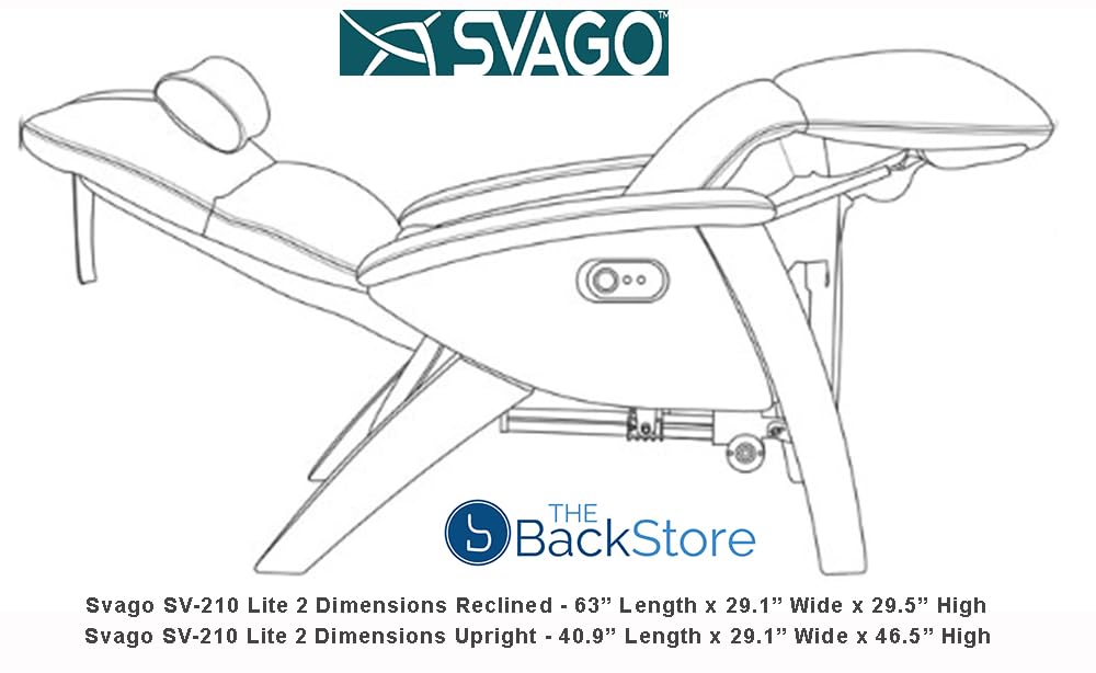 Svago Lite 2 SV210 Dual Power Infinite Position Zero Anti Gravity Recliner Chair with Heat and Air Massage - Grey