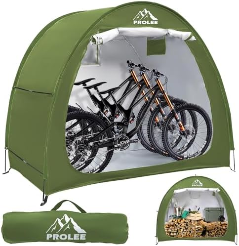 Bike Shed 6.6FT Waterproof 210D Oxford Fabric, Bike Storage with Window Design for Outdoor Storage, Bike Storage Tent for 2-3 Bikes, Outdoor Storage Waterproof