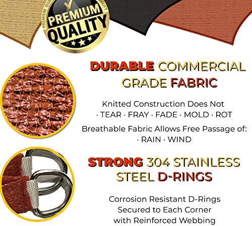 BACKYARD EXPRESSIONS PATIO · HOME · GARDEN | 10'x10'x10' Triangle Sun Shade Sail | UV Blocking Weather Resistant Sun Canopy | Backyard, Deck, Patio, Events (Terra Cotta)