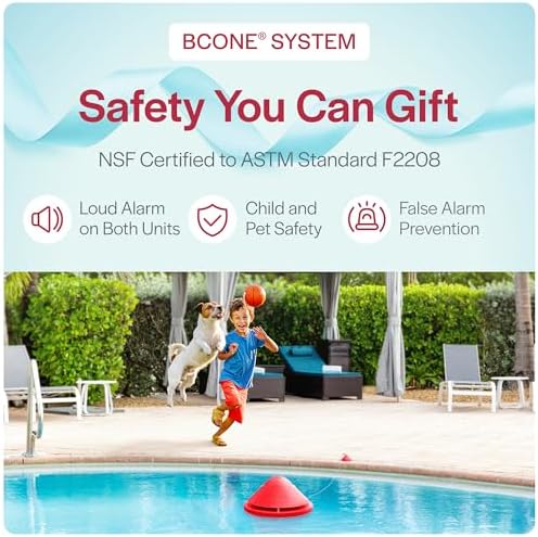 BCONE® System Pool Alarm by Lifebuoy® | Certified ASTM F2208 Floating Pool Alarm | Loud Pool Safety Alarms on Home & Pool Units | Connects to Alexa | Pool Alarms for Inground Pools and Above-Ground